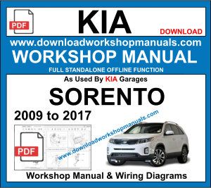 Kia Sorento repair workshop manual 2009 to 2017